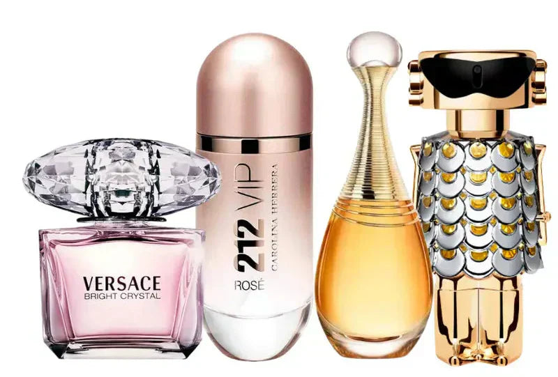 Set de 4 parfumuri | Jadore, 212 Vip Rose, Fame, Bright Crystal